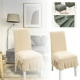 thumbnail image 2 of Dining Chair Covers Stretch Slipcovers with Ruffled Skirt Soft Breathable Washable Kitchen Chair Protectors with Ties for Home Hotel Banquet Wedding Party, 2 of 6