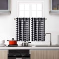 thumbnail image 5 of White and BlackTier Curtains,Buffalo Check Plaid Gingham Short Window Curtain for Cafe,Farmhouse,Bathroom,Kitchen & Living Room Rod Pocket Curtains (2 Panels), 5 of 9