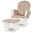 thumbnail image 5 of Gymax Baby Nursery Rocking Chair Glider and Ottoman Cushion Set Wood White Finish with Pink Cushions, 5 of 10