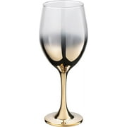 Vikko 11.5 Oz Wine Glasses Decorative Silver Ombre 6-Pc Glassware Set for Red & White Wine