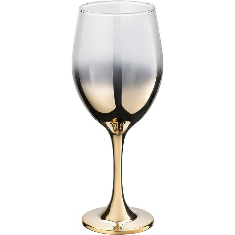 Madison Décor Gold Ombre Red Wine Glasses  Thin, Handblown Glass – Tall,  Elegant Stem – Dishwasher Safe – 21 Ounce Cup – Great Gift Idea – Set of 12 Wine  Glasses 