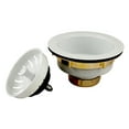 thumbnail image 1 of Keeney K1439WH Deep Thread 3.5-in. Cast Brass Kitchen Sink Strainer, Inch Opening, White, 1 of 1