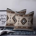 thumbnail image 3 of Brown Aztec Throw Pillow Covers, Soft Pillowcases with Invisible Zipper, Boho Southwest Ethnic Neutral Motifs Decorative Square Pillow Cushion Covers for Living Room Couch Sofa Bed 26x26 Inches, 3 of 8