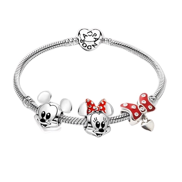 Charms Pandora Pulsera Joyas Mujer Pulseras y colgante Conjunto