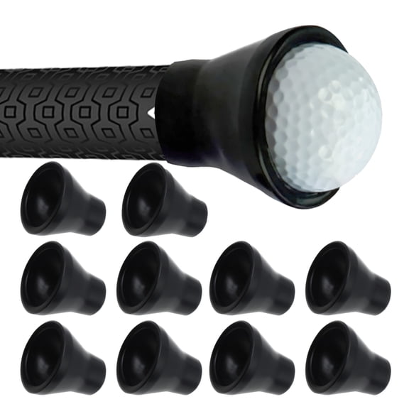 10 Pack Suction Cup Golf Ball Retriever, Golf Ball Picker Upper for End of Putter Grip, Quick Pick Up Golf Ball Grabber Retriever Sucker Tool Golfers Accessories (Black)