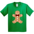 thumbnail image 3 of Inktastic Cute Gingerbread Man with Red Plaid Bowtie Youth T-Shirt, 3 of 5