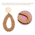 thumbnail image 3 of 1 Pair Rattan Earrings Boho Straw Woven Earrings Handmade Wicker Drop Earrings Dangle Geometric Statement Earrings Hand-Knitted Straw Geometric Drop & Dangle Earrings for Women Girls, 3 of 5