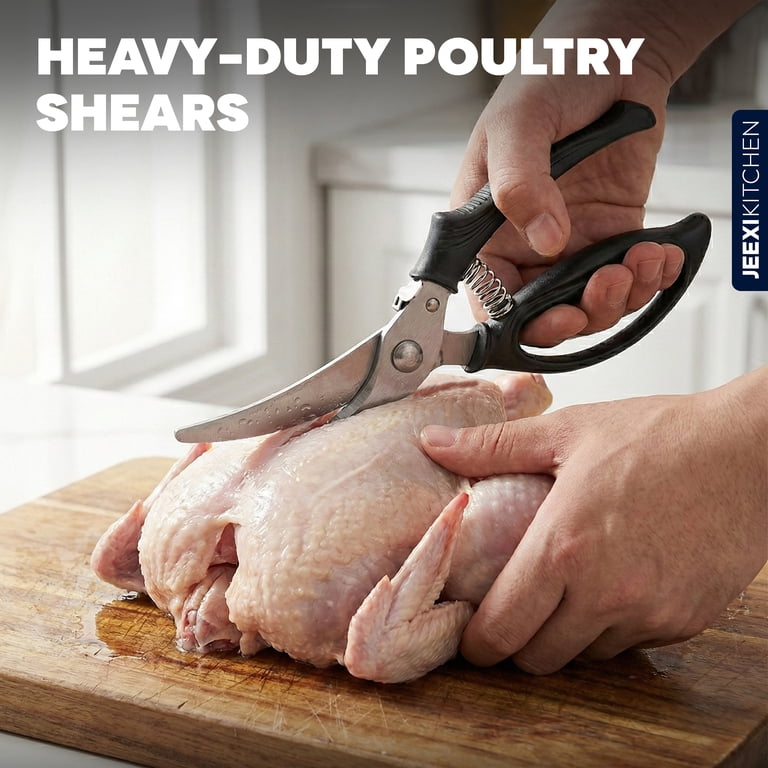 Jeexi Heavy Duty Poultry Shears Spring-Loaded Stainless Steel photo 5