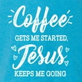 thumbnail image 5 of Wild Bobby Coffee Gets Me Started Jesus Keeps Me Going Inspirational/Christian Women Tri-Blend Racerback Tank Top, Vintage Turquoise, Small, 5 of 5