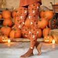 thumbnail image 2 of Oksale Plus Size Halloween Leggings for Women Funny Ghost Pumpkin Graphic Tights Casual Elastic Waisted Fall Winter Yoga Pants White 2XL, 2 of 7