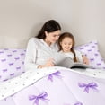 thumbnail image 4 of Erosebridal Kawaii Princess Bow Twin Comforter Sets for Girls, Purple Ribbon Bedding Set, Reversible, 2pcs, 4 of 6