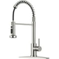 thumbnail image 2 of Kitchen Faucet with Pull Down Sprayer, Brushed Nickel Stainless  Single Handle Classic Spring Commercial Sink Faucet for RV Camper Bar Farmhouse Laundry, 2 of 7