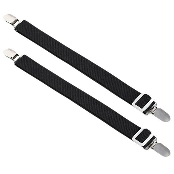 Farfi 2Pcs Adjustable Elastic Bed Sheet Clips Anti-slip Multipurpose Sofa Cushion Mattress Cover Bed Sheet Straps for Bedroom (Black)