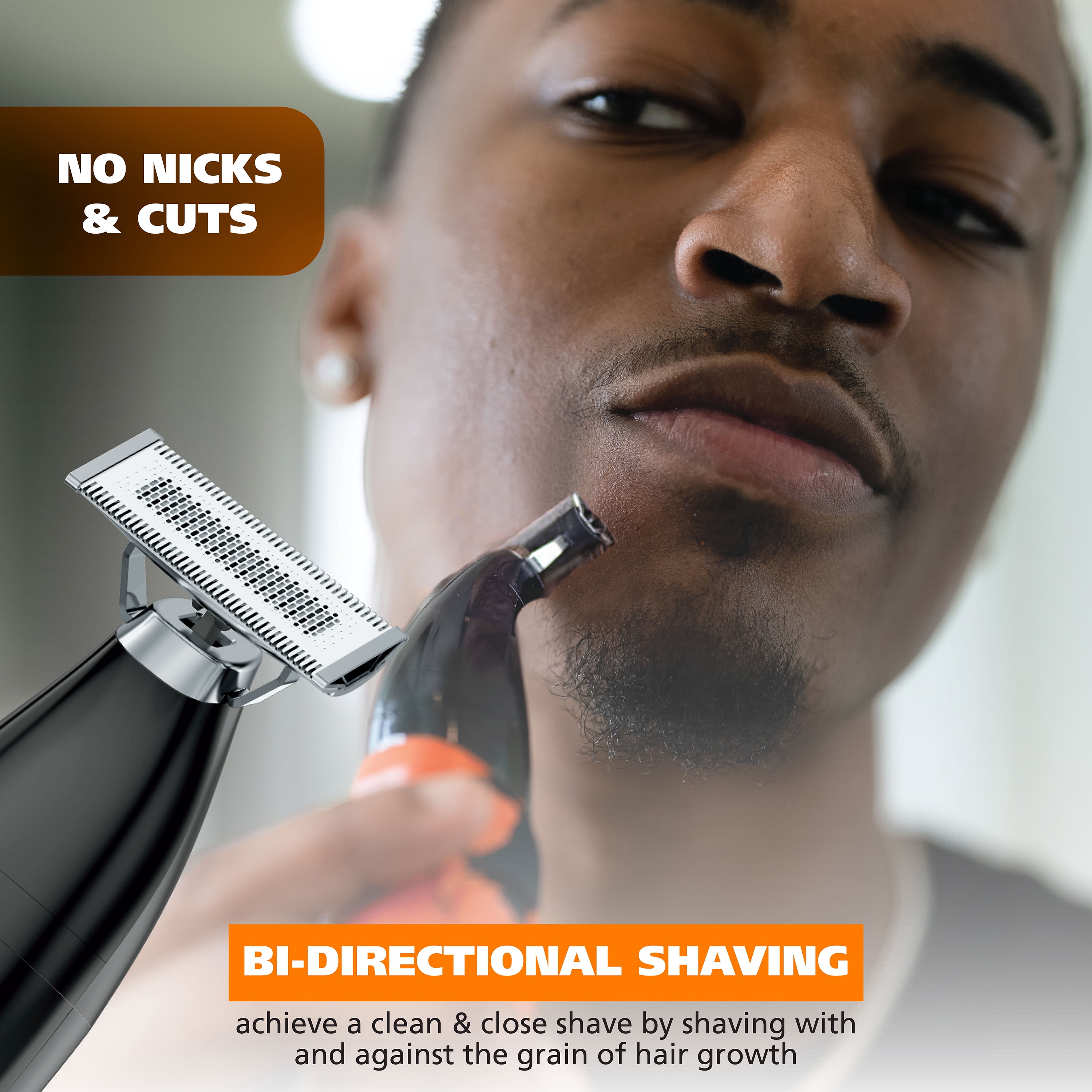 Wahl TrimNinja All-In-One Hybrid Electric Razor, Nose Hair Trimmer, & Beard Trimmer for Men – Everlast Double-Sided Electric Shaver Blade for Facial Hair Grooming – Model 3028244