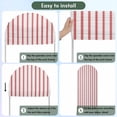 thumbnail image 5 of Red Striped Arch Backdrop Cover, Spandex Fitted Wedding Arch Cover, Red White Stripes Farmhouse Round Top Stand Covers for Birthday Ceremony Bridal Shower Party Decor 6.6x3.3 Ft, 5 of 9