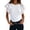 *White, variant on ClodeEU Women's Round Neck Lace Ruffle Sleeve T-Shirt, Casual Slim Fit Summer Blouse Black,Women's Plus L