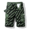 thumbnail image 2 of Mens Shorts Cargo Shorts for Men, Cargo Shorts for Men Stretch Waist Cotton Hiking Short Casual Solid Zipper Button Pockets Cropped Cargo Shorts Plus Size #3, 2 of 4