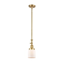 206-SG-G51-Innovations Lighting-Bell - 1 Light Stem Hung Tiltable Mini Pendant In Industrial Style-14 Inches Tall and 5 Inches Wide-Satin Gold