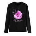 thumbnail image 2 of WaiiMak Mode Femmes Haut Cancer du Sein Décontracté Manches Longues Col Rond Chandail en Molleton Chandail Blouse, 2 of 3