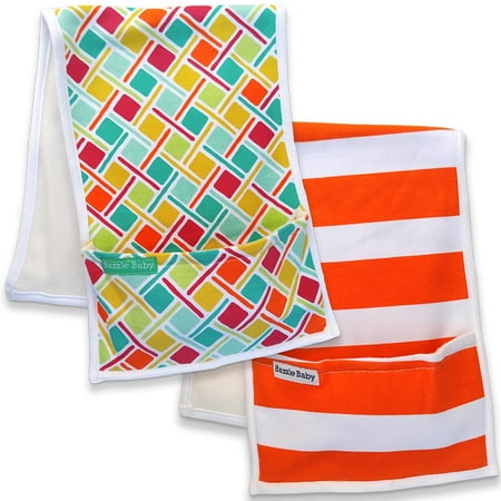 Bazzle Baby Pocket Burper Bright Arrows & Stripes -2 Pack