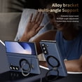 thumbnail image 6 of Allytechgroup Shockproof Case for Samsung Galaxy Z Fold 6, Magnetic Cover Support Wireless Charging Anti-Scratch Ring Bracket Stand Bumper Rugged Phone Case for Galaxy Z Fold 6, Blue, 6 of 9