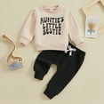thumbnail image 2 of Hessimy Toddler Boy Outfits - Striped Crewneck Sweatshirt Baby Boy Clothes Set Fall Winter Sweat Suit Toddler Clothes Brown Outfits Size 3 Y (Beige,6-12 Months), 2 of 9