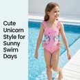 thumbnail image 4 of Girls One Piece Cartoon Swimsuit with Colorful Ruffles Design Cute Character Swimwear for Kids Girls 5-6 Years, 4 of 9