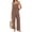 Brown, variant on Womens 2 Piece Summer Sets, Casual Sleeveless Top and Wide Leg Pants Set, Loose Loungewear, Vacation Travel Outfits Brown Large