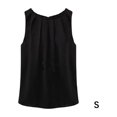 thumbnail image 3 of Guardurnaity Nueva blusa informal sin mangas con cuello de gasa a la moda para mujer de verano Ropa interior Negro S, 3 of 6