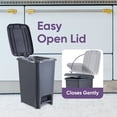 thumbnail image 6 of Superio Slim Step On Pedal Plastic Trash Can, Waste Bin - 10 Qt, Onyx Grey, 6 of 9