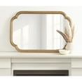 thumbnail image 3 of Kate and Laurel Glenby Transitional Scalloped Wall Mirror, 24 x 36, Gold, Modern Wooden Rectangle Mirror with Scalloped Edges for Use as Bathroom Wall Accent or Living Room Mantel Decor, 3 of 9