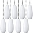 thumbnail image 1 of Ceiling Fan Chain Pulls Decorative Extension 12 Inches White Color Wooden Pull Chain Fan Pulls Set Ornaments for Ceiling Light Lamp Fan Chain (Nickel) 8 Pcs White, 1 of 5