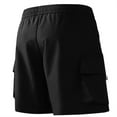 thumbnail image 3 of Men's Casual Shorts Mens Button Shorts Running Short Memory Workout Clothes Mens Polyester Running Athletic Recon Frame Casual Parish Workout Men Pack Men's Sports Loose Black 3XL, 3 of 3