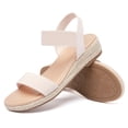 thumbnail image 2 of Ataiwee Women's Platform Wedge Heel Sandals - Open-Toe Adjustable Elastic Strappy, lightweight Rubber Sole, Comfortable Insole, Casual Summer Strappy Sandals., 2 of 6