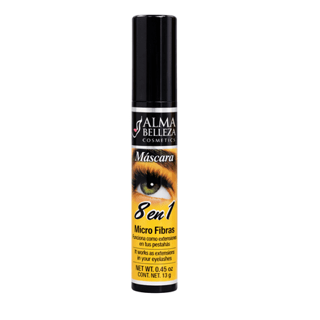Alma Belleza 8 in 1 Micro Fiber Mascara, Thicker and Longer Look, Black