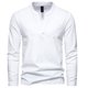 thumbnail image 2 of Blusas y camisas de manga larga con cuello en V para hombre, estilo casual, de color liso, de poliéster y algodón., 2 of 4