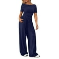 thumbnail image 1 of Pantalones anchos de mujer, traje de dos piezas: cintura elástica, cordón, diseño estampado, mezcla de lino ligero, conjunto de top y pantalón, tallas S-XXL., 1 of 6