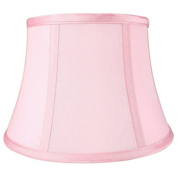 Faux Silk Bell Lamp Shade, 7" Top, 10" Bottom, 7" Slant Pink Single