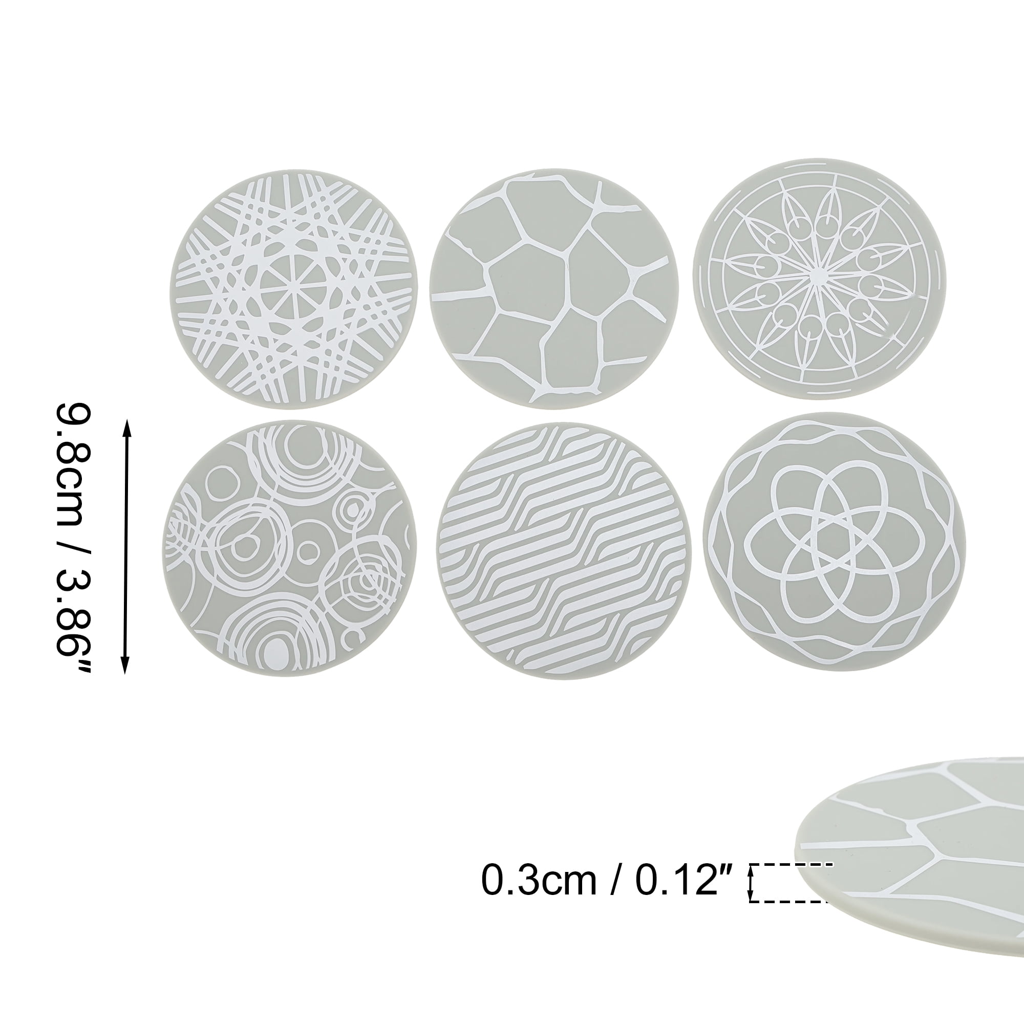 Unique Bargains Anti-Slip Drink Coaster Set Beige Gray