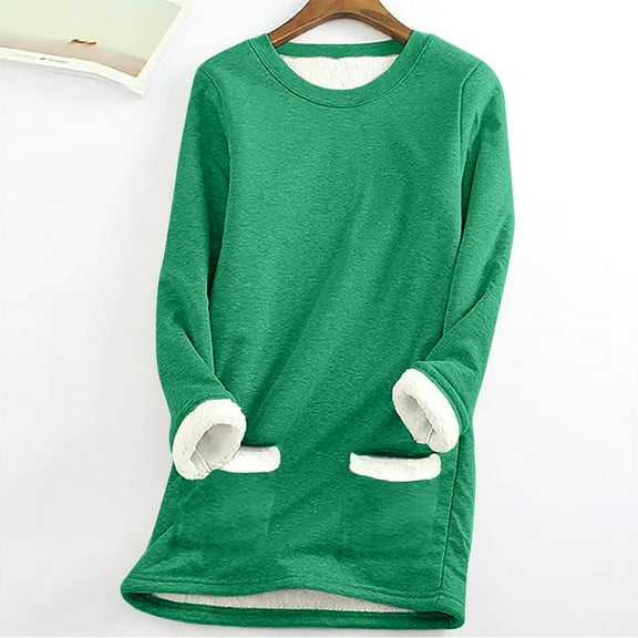 Uootdi Sweatshirt for Women Fleece Sweatshirts Sherpa Lined Pullover Shirts Funny Cute Sweater Tops Warm Winter Loungewea r Clothes Gift