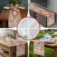 thumbnail image 6 of Vintage Ethnic Short Table Runner 60 Inches Long,Boho Tribes Modern Orange Middle Century Cotton Linen Table Runners Dresser Scarves,Tabletop Scarf Furniture Cover for Home Dinner Party Decor 13"x60", 6 of 8
