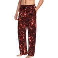 thumbnail image 2 of Daiia Red Glitter Texture Men's Sleep Pant with Pockets and Drawstring,Pajama Pants-X-Large, 2 of 9
