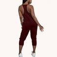 thumbnail image 6 of Baqcunre Jumpsuits For Women,Womens Solid Camisole V Neck Sleeveless Jogger Rompers With Pockets,Pants For Women,One Piece Jumpsuit,Jumpsuits For Women Casual,Womens Clothes,Wine,S, 6 of 8