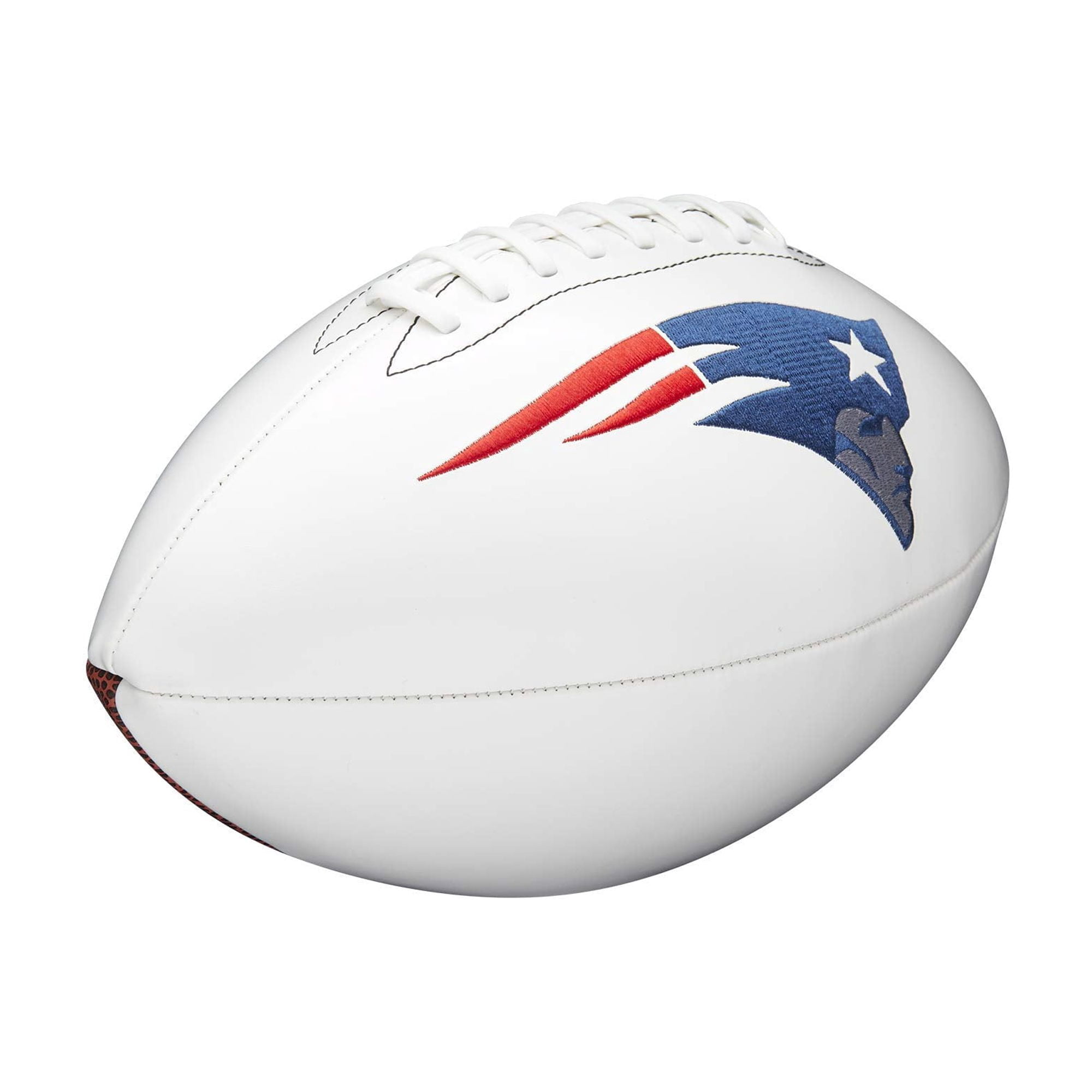 New England Patriots Wilson NFL Live Signature Autograph White Panel Football - Deflated
