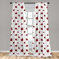 thumbnail image 5 of Ambesonne Ladybugs Curtains, Dotted Winged Animals, Pair of 28"x84", White Black, 5 of 5