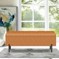thumbnail image 6 of Andeworld Ottoman with Storage Bench, Modern Velvet Upholstered Rectangular Tufted Footstool Bench, Large Storage Bench for Bedroom,Living Room,Entryway (Brown), 6 of 6