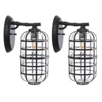 SAFAVIEH Rigel Modern LED Black Outdoor Wall Sconce (Set of 2)
