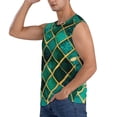 thumbnail image 3 of Haiem Men's Green Mosaic Glass Print Tank Tops Summer Sleeveless Cut Off Workout T-Shirts Fitness Vest Athletic Undershirts-Large, 3 of 8