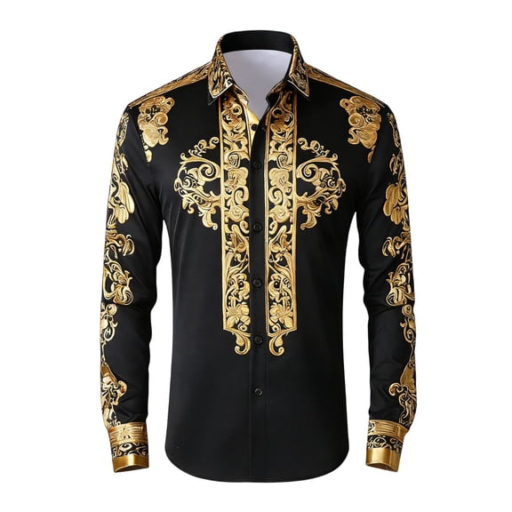 Wxolcjlv Boys Floral Buttons Up Shirt Western Cowboy Turn Down Collar Long Sleeve Shirt, Sizes 4-13
