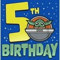 thumbnail image 2 of Boy's Star Wars: The Mandalorian Grogu 5th Birthday Graphic Tee Royal Blue X Small, 2 of 5